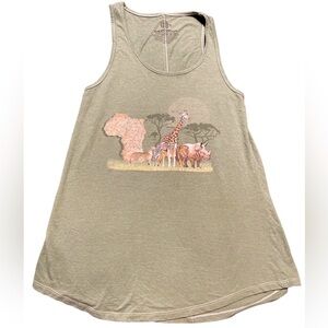 The Mountain Riverbanks Zoo and Garden Africa Safari Racerback Tank Size Medium